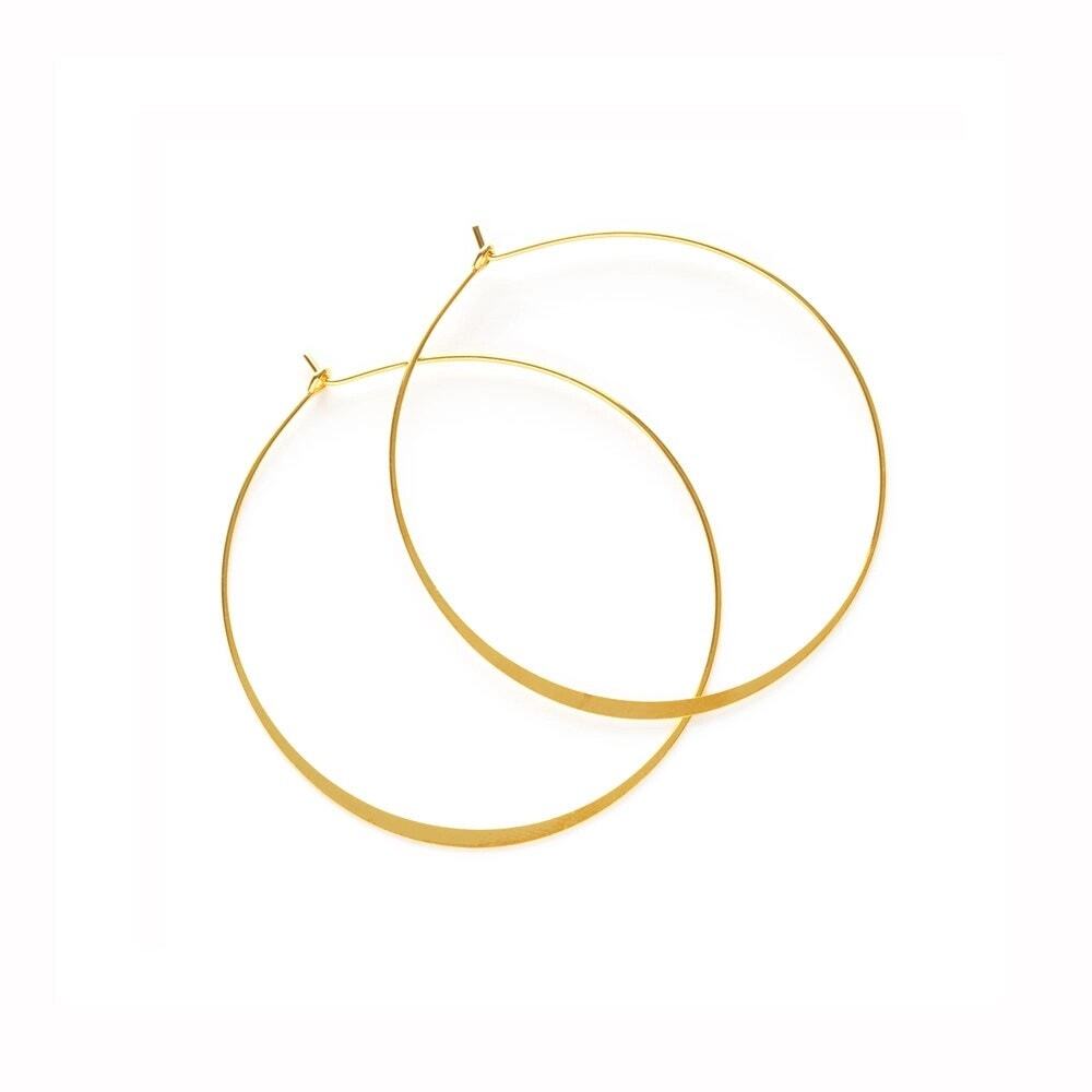 NWT Amano Studio Waterproof 14k Gold Hoop Earrings 1.5" Classics Hypoallergenic